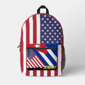 Amerikaanse / Cubaanse rugzak, patriottisch, naam Bedrukte Rugzak (Voorkant)