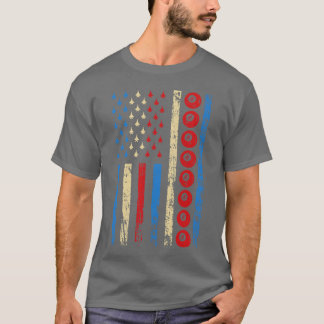 Amerikaanse Cue Sporten Vlag Atletiek Biljart vrie T-shirt