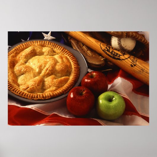 Amerikaanse cultuurpictogrammen Apple Pie Baseball Poster (Voorkant)