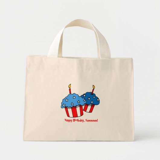 Amerikaanse Cupcake Birthday Mini Tote Bag (Voorkant)