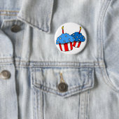 Amerikaanse Cupcake Birthday Ronde Button 5,7 Cm (In situ)