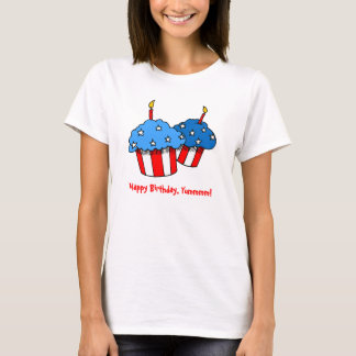 Amerikaanse Cupcake Birthday T-shirt