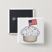 Amerikaanse cupcake vierkante button 5,1 cm (Voorkant /achterkant)