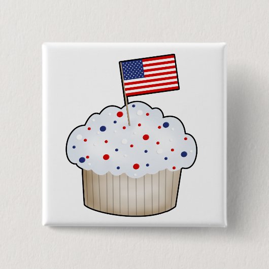 Amerikaanse cupcake vierkante button 5,1 cm (Voorkant)