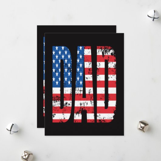 amerikaanse dad vlag feestdagenkaart (Voorkant / Achterkant in situ)