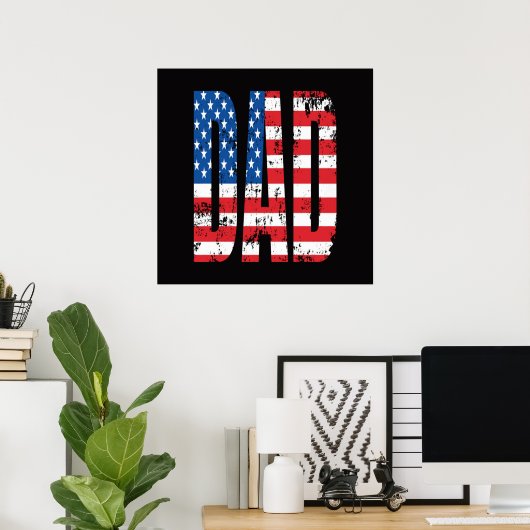 amerikaanse dad vlag poster (Thuiskantoor)