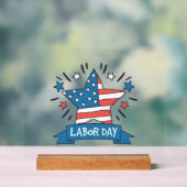 Amerikaanse Dag van de Arbeid Creatieve Illustrati Acryl Bord (Neutraal)