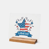 Amerikaanse Dag van de Arbeid Creatieve Illustrati Acryl Bord (Hoek)