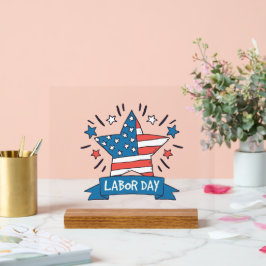 Amerikaanse Dag van de Arbeid Creatieve Illustrati Acryl Bord