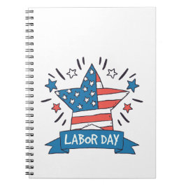 Amerikaanse Dag van de Arbeid Creatieve Illustrati Notitieboek