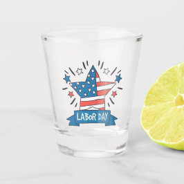 Amerikaanse Dag van de Arbeid Creatieve Illustrati Shot Glas