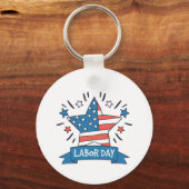 Amerikaanse Dag van de Arbeid Creatieve Illustrati Sleutelhanger (Voorkant)