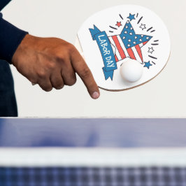 Amerikaanse Dag van de Arbeid Creatieve Illustrati Tafeltennisbatje