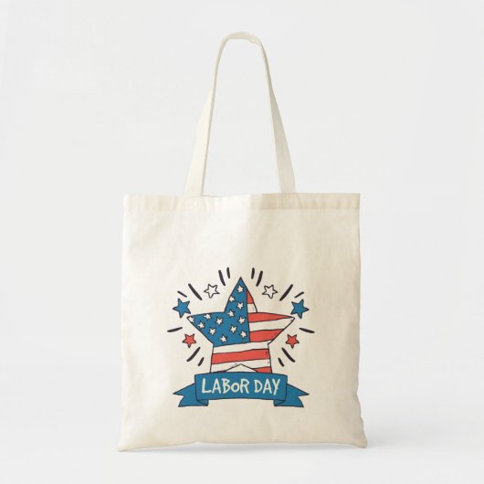 Amerikaanse Dag van de Arbeid Creatieve Illustrati Tote Bag (Voorkant)