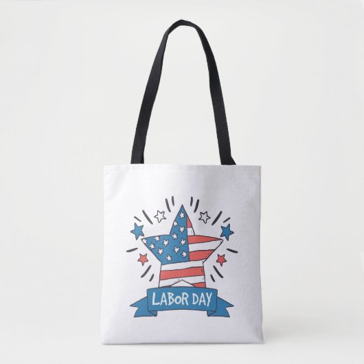 Amerikaanse Dag van de Arbeid Creatieve Illustrati Tote Bag (Voorkant)
