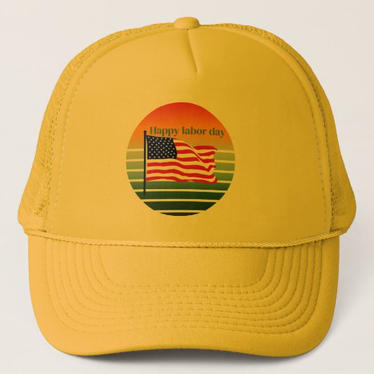 Amerikaanse Dag van de Arbeid Trucker Pet (Voorkant)