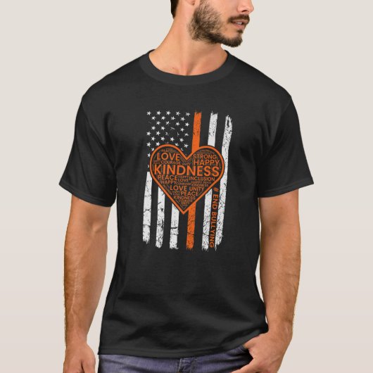 Amerikaanse Dag van de Vlag Oranje Kinder Anti-Bul T-shirt (Voorkant)