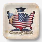 Amerikaanse Dag van het Afstuderen Papieren Bordje (Voorkant)