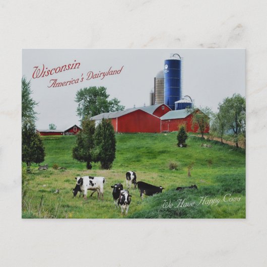 Amerikaanse Dairyland Briefkaart (Voorkant)