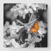 Amerikaanse dame Butterfly on Blossom Wall klok (Voorkant)