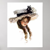 -Amerikaanse dame met wit pet Poster (Voorkant)