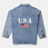 Amerikaanse damesjas & jas, Amerikaanse vlag Denim Jacket (Achterkant)