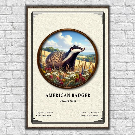 Amerikaanse Das Zoölogie Serie Poster