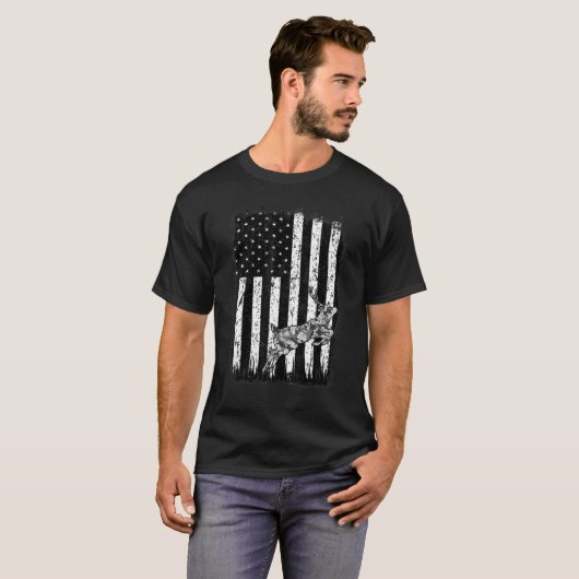 Amerikaanse Deer Hunter Patriotic Funny Camo Ameri T-shirt (Voorkant volledig)