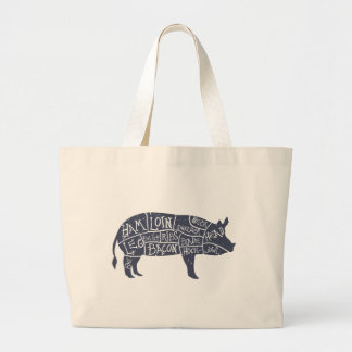 Amerikaanse delen van varkensvlees, typografisch grote tote bag