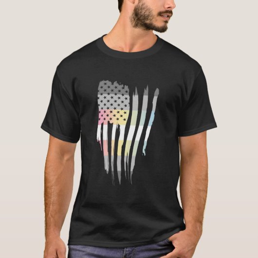 Amerikaanse Demifluid Vlag T-shirt (Voorkant)