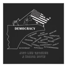 Amerikaanse democratie stort zich van de klif in h