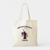 Amerikaanse democratie voor altijd met vlag tote bag (Achterkant)