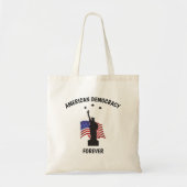 Amerikaanse democratie voor altijd met vlag tote bag (Voorkant)