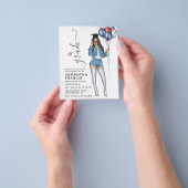 Amerikaanse denim thema meisjes afstudeerfeest uit flyer (Hand)
