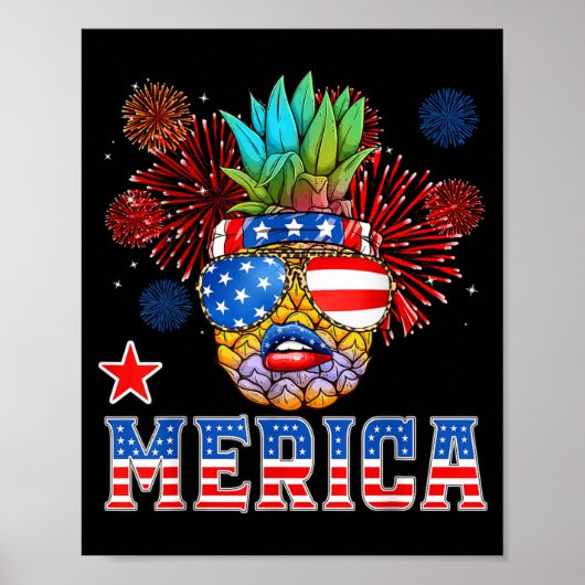 Amerikaanse dennenboom 4 juli Vuurwerk Patriottisc Poster (Voorkant)