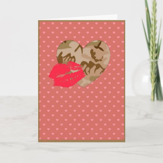 Amerikaanse Desert Sand Camo Heart Valentijnsdag Feestdagen Kaart (Voorkant)