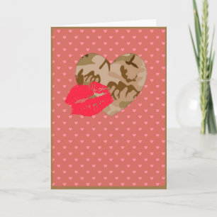 Amerikaanse Desert Sand Camo Heart Valentijnsdag Feestdagen Kaart