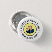 Amerikaanse deskundige Covid-19 Ronde Button 3,2 Cm (Voorkant /achterkant)