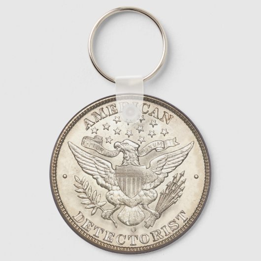 Amerikaanse Detectorist Classic Button Sleutelhang Sleutelhanger (Voorkant)