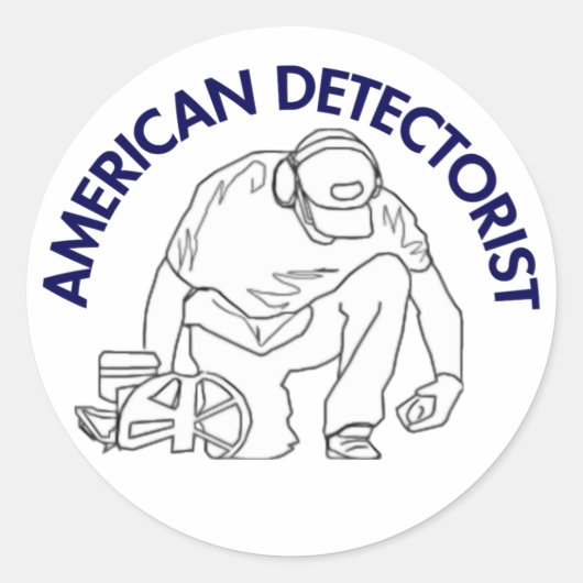 Amerikaanse Detectorist Ronde Sticker (Voorkant)