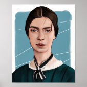 Amerikaanse dichteres Emily Dickinson illustratie Poster (Voorkant)