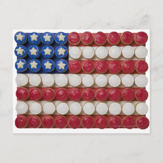 Amerikaanse die vlag van cupcakes wordt gemaakt briefkaart (Voorkant)