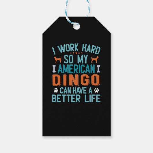 Amerikaanse Dingo Hondeneigenaar Cadeaulabel (Voorkant)
