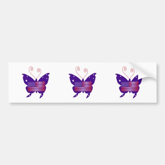 Amerikaanse diva Butterfly Bumpersticker (Voorkant)