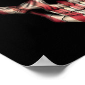  Amerikaanse dj-schedel met hoofdtelefoon Poster (Hoek)