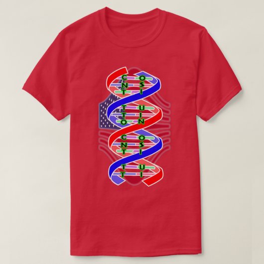 Amerikaanse DNA-Amerikaanse vlag op 4 juli T-shirt (Design voorkant)