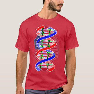 Amerikaanse DNA-Amerikaanse vlag op 4 juli T-shirt