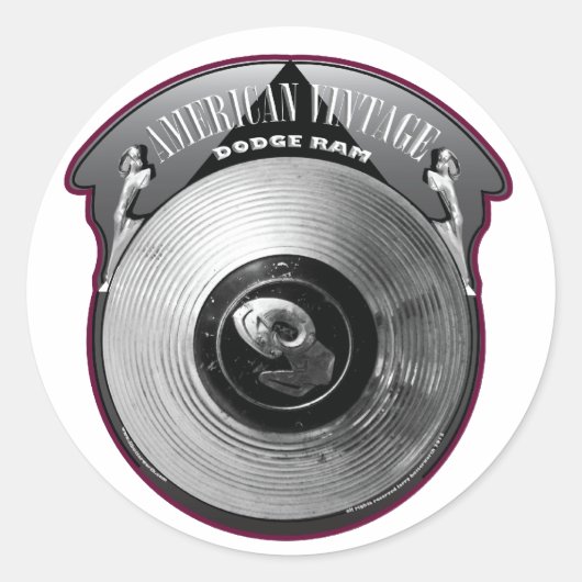 AMERIKAANSE DODGE RAM HUBCAP RONDE STICKER (Voorkant)