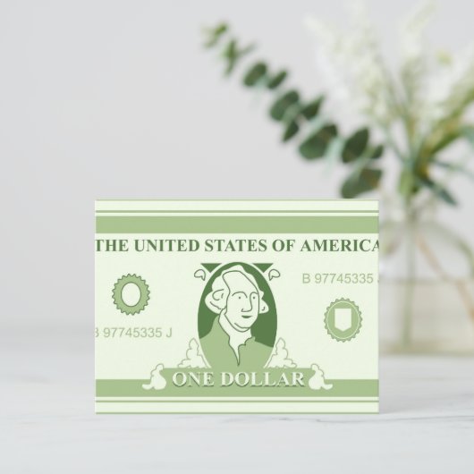 Amerikaanse dollar briefkaart (Staand voorkant)