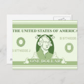 Amerikaanse dollar briefkaart (Voorkant / Achterkant)